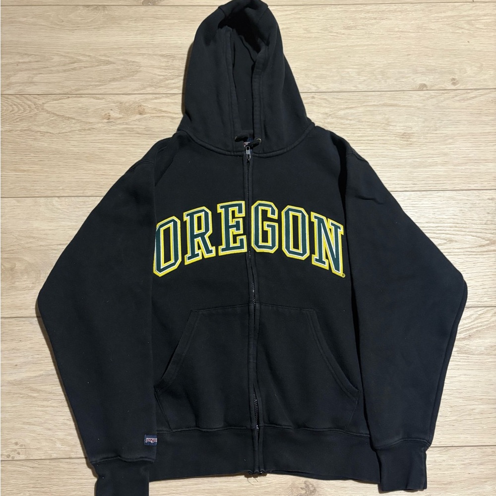 Oregon spell out zip up hoodie Size small